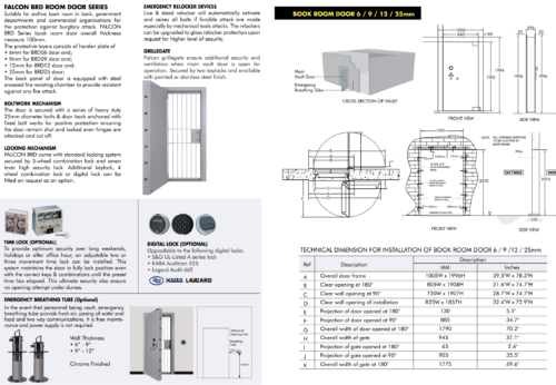 Falcon  BRD 06 - 6mm Book Room Door c/w grille gate - Image 3